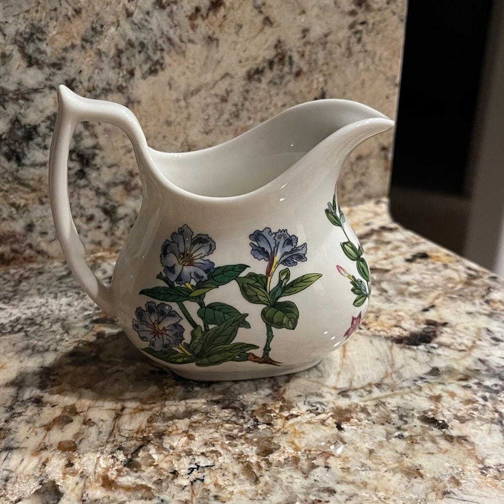 Spode “Stafford Blooms” Ceramic Pitcher with Blue and Green Floral Accents